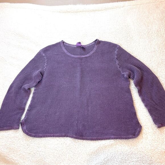 Focus Casual Lifestyle Collection Purple Waffle Top Size Medium - Picture 1 of 5